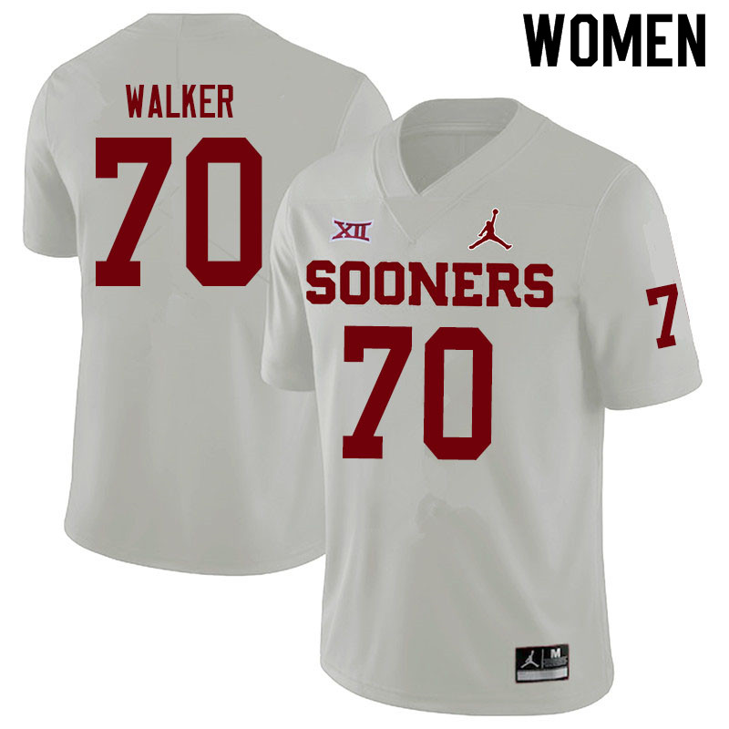 Women #70 Brey Walker Oklahoma Sooners Jordan Brand College Football Jerseys Sale-White